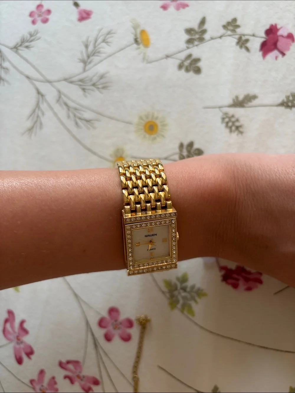 Gold Tone Crystal-Accent Women's Bracelet Watch - Gruen
